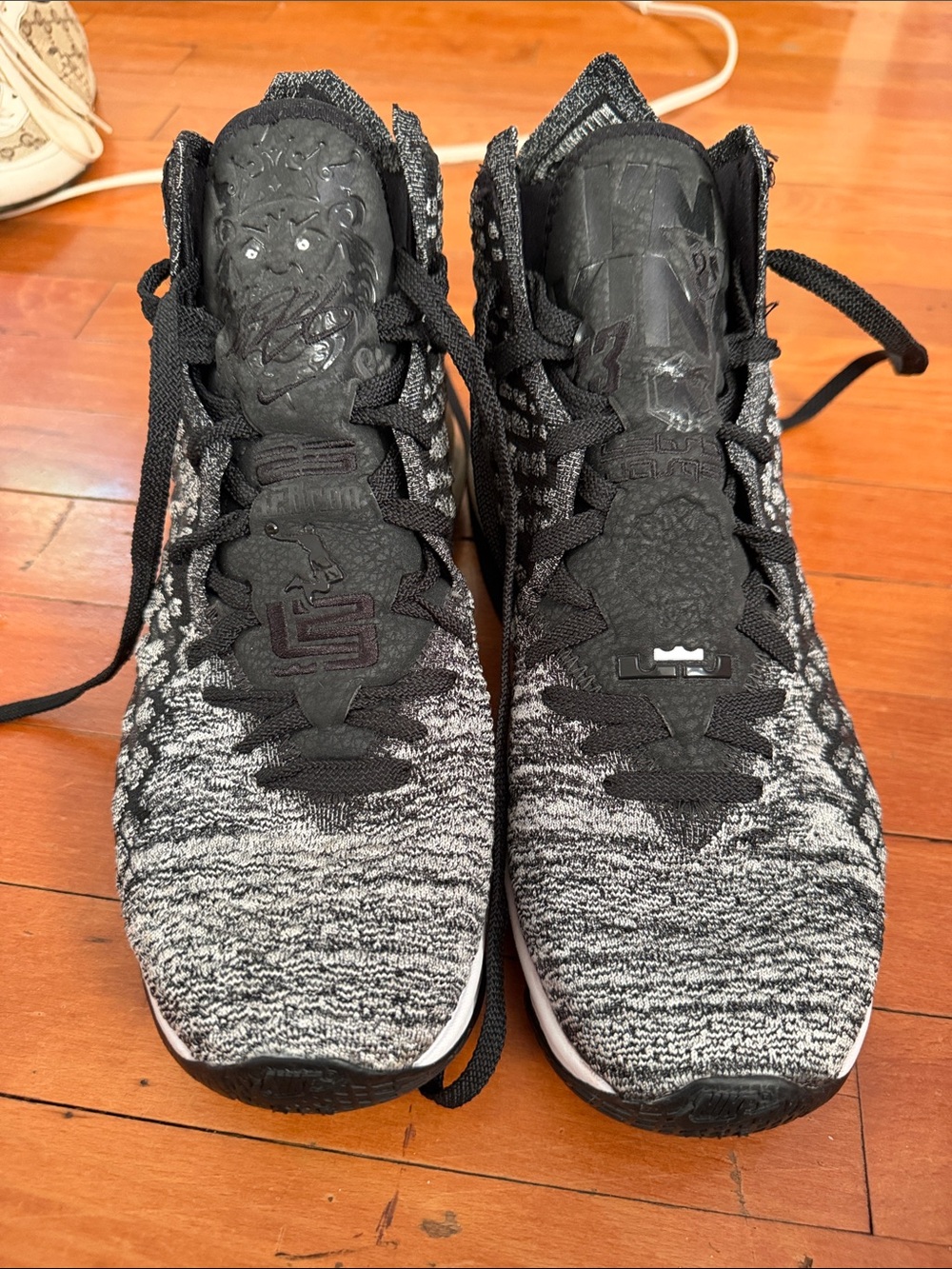 Nike Black & White Marled Knit High-Top Sneakers